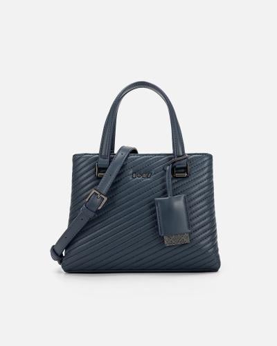 شنطة نسائية جلد باللون الأزرق