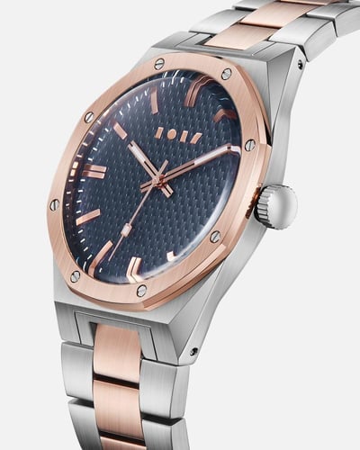 ساعة ريان الرجالية ستيل بلون فضي وروز قولد