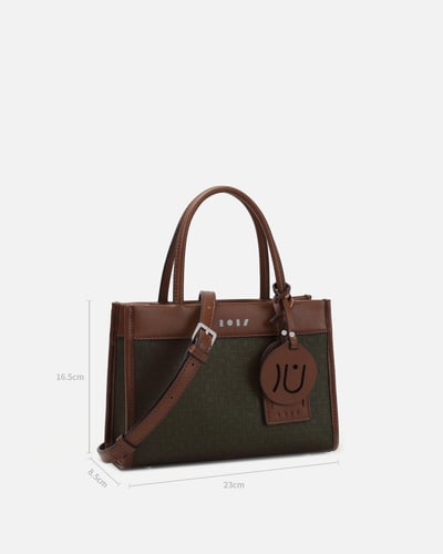 شنطه بتصميم عصري بلون زيتي وبني