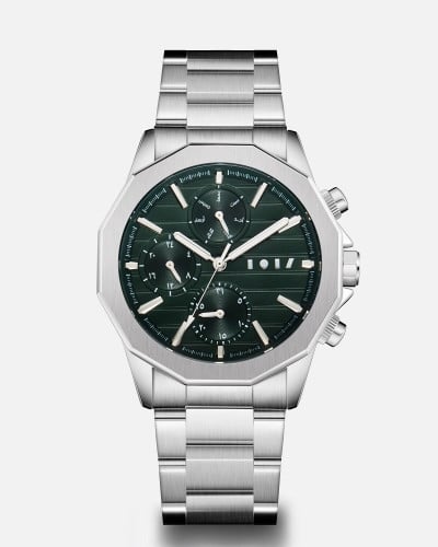 ساعة حمد الرجالية ستيل بلون فضي