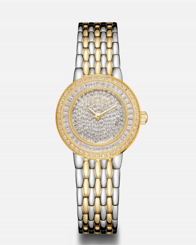 ساعة نور النسائية ستيل بلون ذهبي وفضي