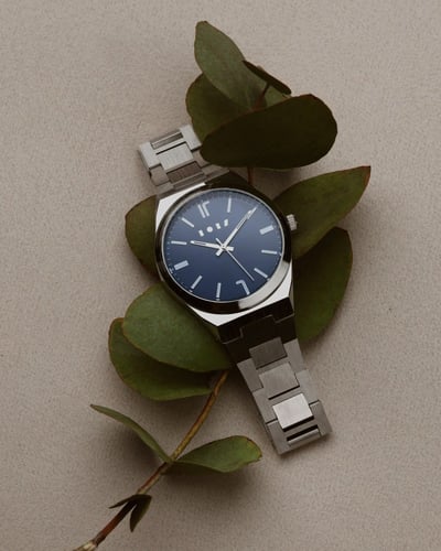 ساعة مشعل الرجالية ستيل بلون فضي