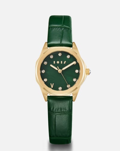 ساعة تاله بسير جلد بلون أخضر