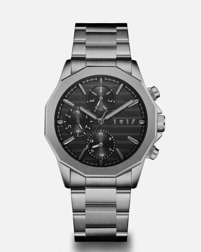 ساعة حمد الرجالية ستيل بلون رمادي