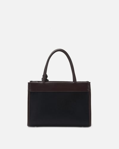 شنطه بتصميم عصري بلون أسود وبني