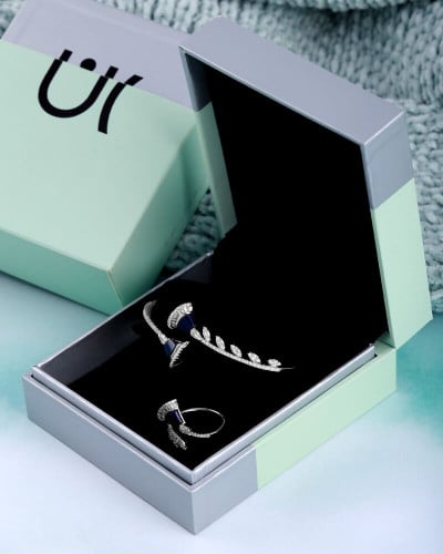 طقم هدايا اكسسوار نسائي باللون الفضي