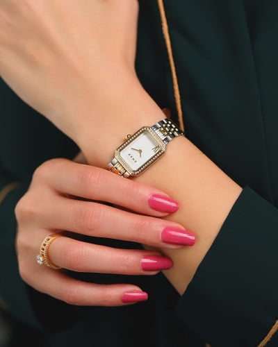 ساعة ريوف النسائية باللون الذهبي والفضي