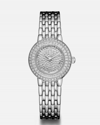 ساعة نور النسائية ستيل بلون فضي