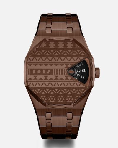 ساعة رعد الرجالية من الستيل بلون بني