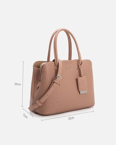 شنطة نسائية من الجلد بلون وردي