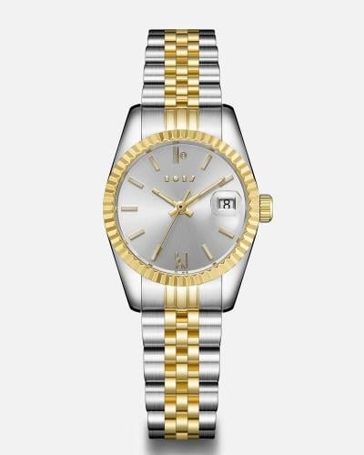 ساعة نسائية ستيل باللون الفضي والذهبي