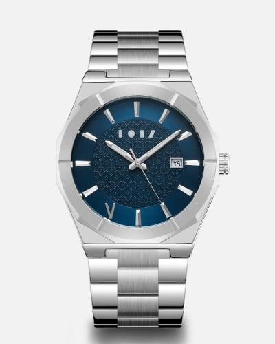 ساعة فهد الرجالية باللون الفضي