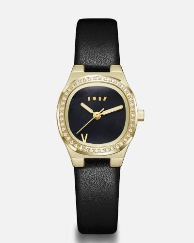 ساعة شيخه من الجلد بلون أسود