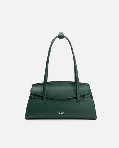 شنطة نسائية من الجلد الفاخر بلون أخضر