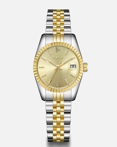 ساعة نسائية ستيل باللون الفضي والذهبي