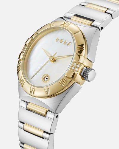 ساعة وصل النسائية ستيل بلون ذهبي وفضي