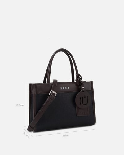 شنطه بتصميم عصري بلون أسود وبني