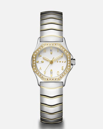 ساعة المها النسائية بلون الفضي والذهبي