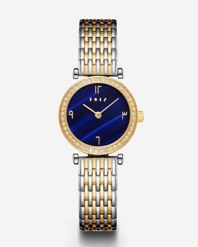 ساعة سُكون النسائية بلون فضي وذهبي