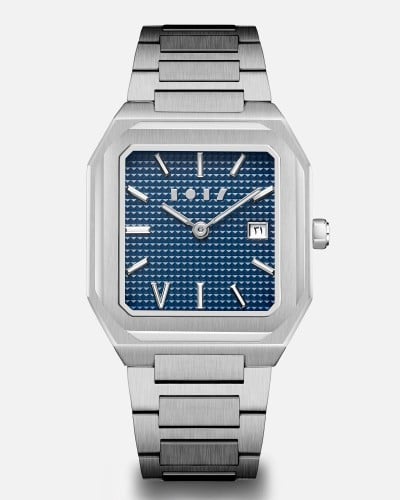 ساعة بدر الرجالية من الستيل بلون فضي