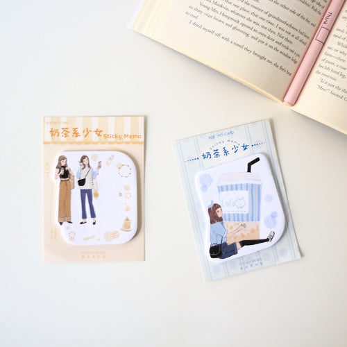 ورق ملاحظات لاصق Girl With Coffee