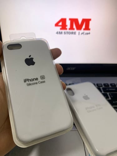 كفر ايفون SE أبيض سليكون White silicone case for i...