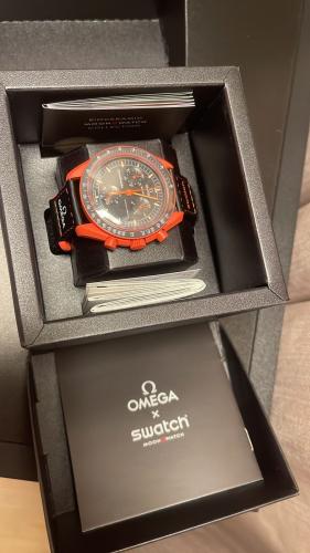 Swatch C Omega Black Orange