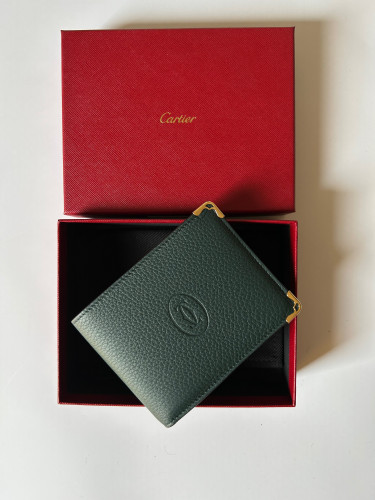 Compact Wallet, Must De Cartier Green English