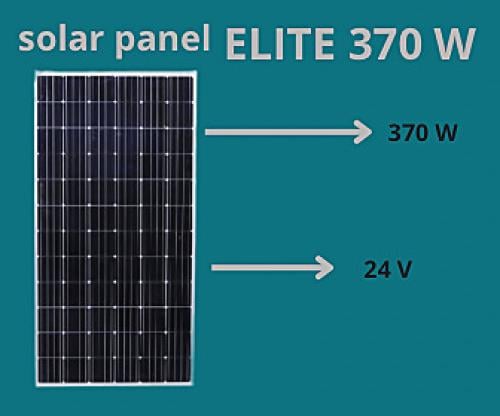 لوح طاقة شمسية 370 واط 24 فولت ، ماركت إليت