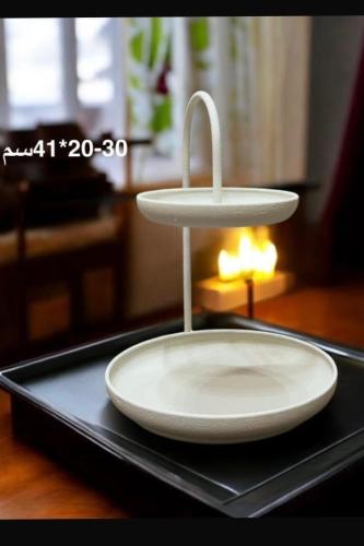 صينية تقديم فخمة دورين لون ابيض