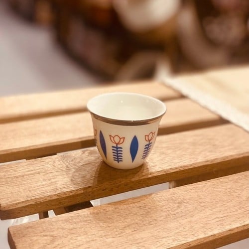 فناجين تراثية الدمعة نقش أزرق 12 حبة