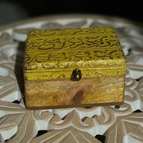 صندوق بخور خشب صناعة يدوية خط عربي