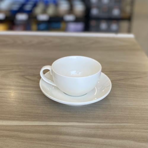 كوب ابيض 300 مل مع صحنً