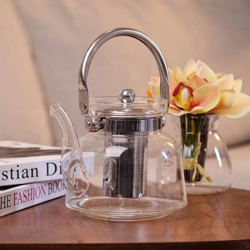 إبريق شاي زجاجي مقاوم للحرارة