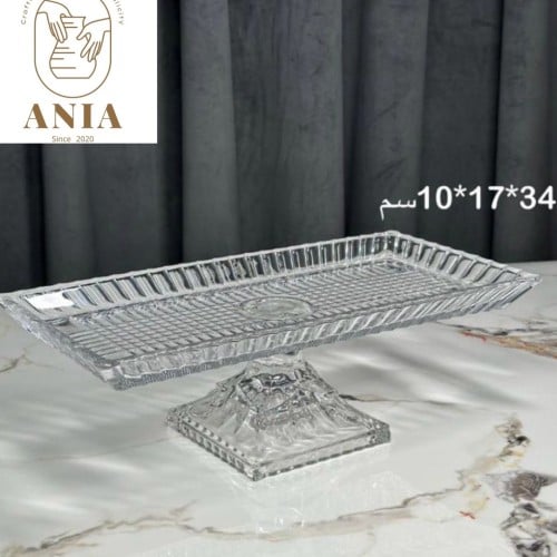 صينية تقديم زجاج مستطيل فاخرة