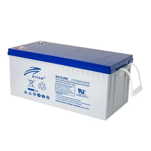 بطارية جل ديب سايكل DC – Ritar 200AH - 12V