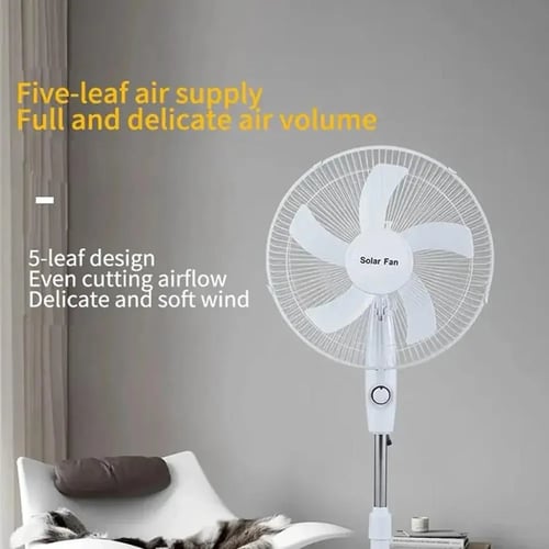 مروحة شمسية DENX DX2606 قابلة لإعادة الشحن مع LED...