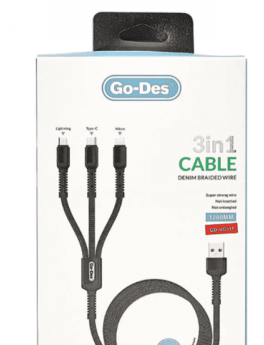 توصيلة شاحن ثلاثة في واحد Go-des متوافق مع كل الأج...