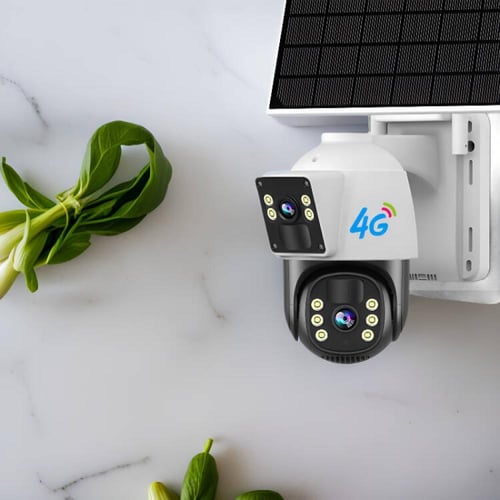كاميرا مزدوجة طاقة شمسية 4G HD -