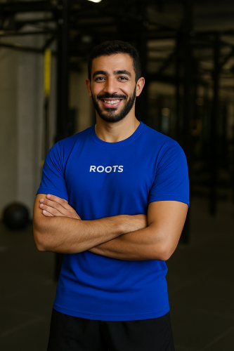 Roots- T-shirt ( blue ) | مناسب للرجال والسيدات