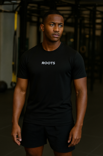 Roots- T-shirt ( Black) | مناسب للرجال والسيدات
