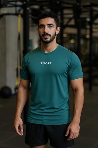 Roots- T-shirt ( Deep sea green ) | مناسب للرجال والسيدات
