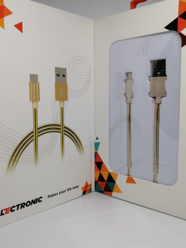 سلك شاحن مايكرو USB ليكترونك غطاء معدني ضد القطع و...