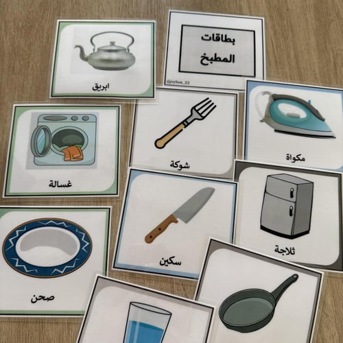 مجموعة بطاقات اجزاء المنزل