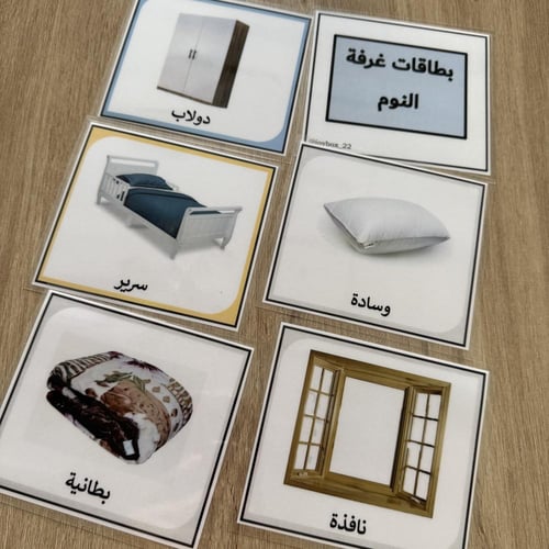 مجموعة بطاقات اجزاء المنزل