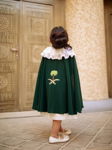 فستان اطفال اخضر اليوم الوطني