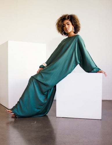 Green Wide Sleeve Kaftan
