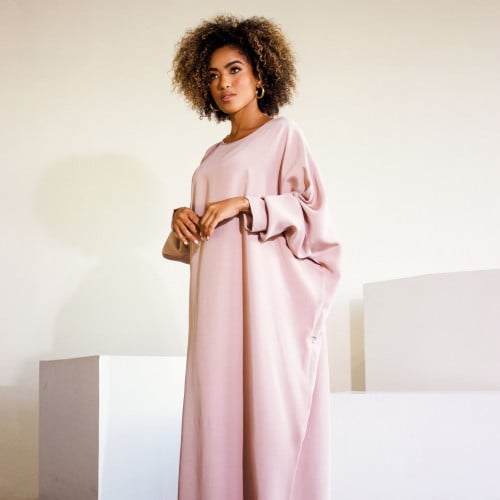Pink Crepe Classic Cut Dress