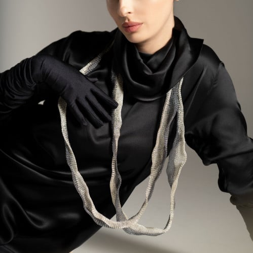 Chrome Silver Mesh Necklace