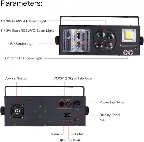 فلاش+اضائة ليزر حفلات منزلي الوان عديدة